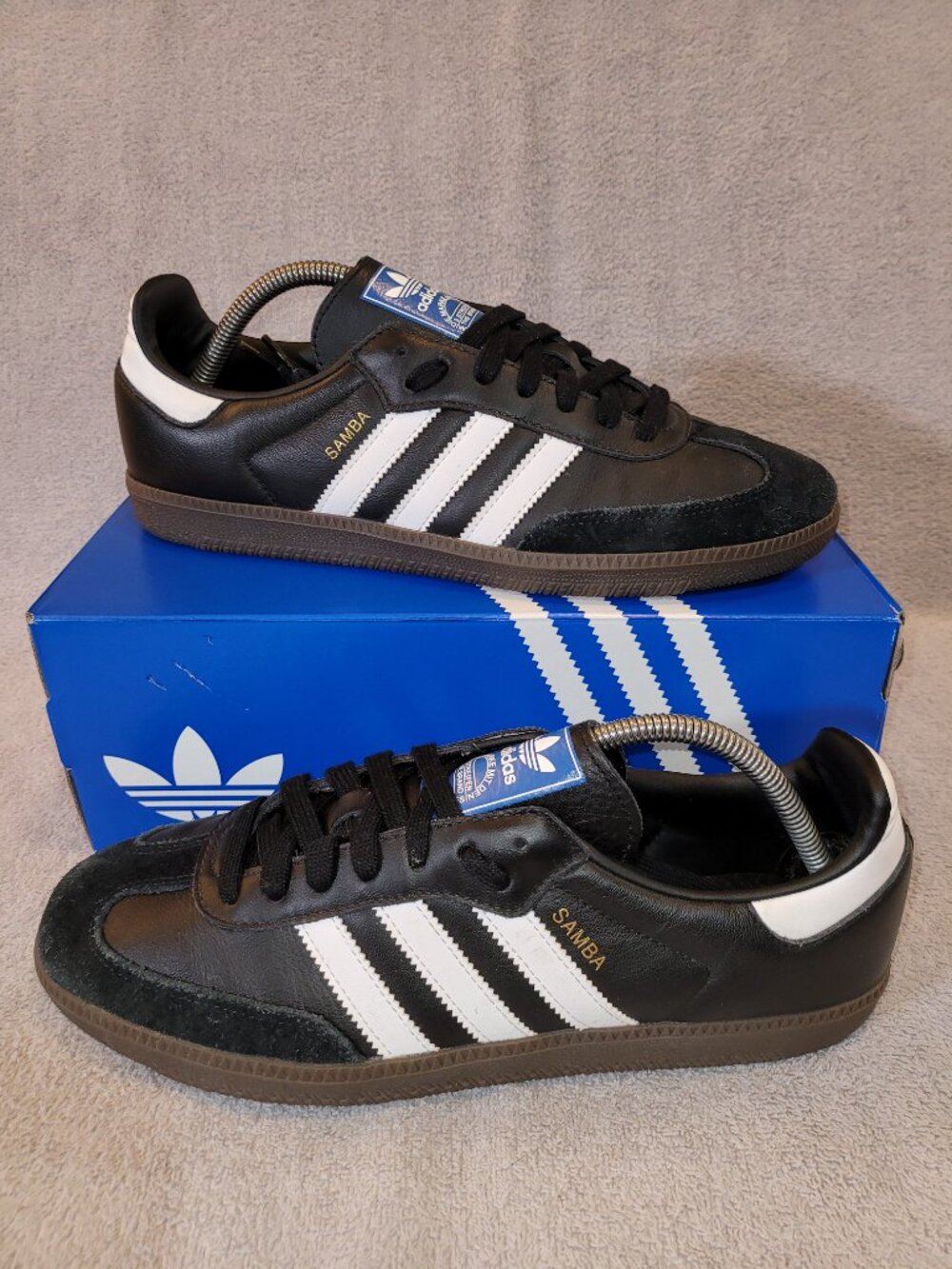 Adidas Samba OG Men's Size 10 Black White Brown Gum Sole Sneakers B75807 (#2432)